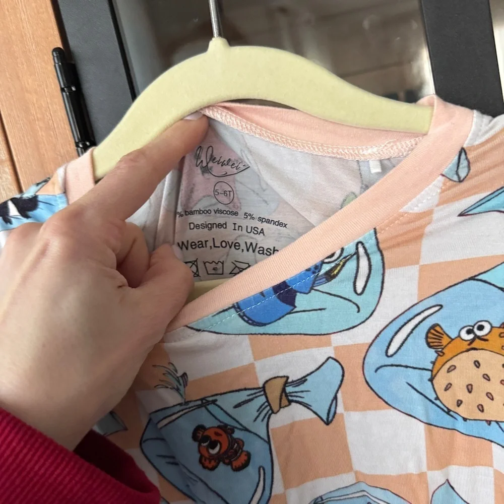 Finding Nemo bamboo pajamas play set shorts sleeve tee toddler girl dory fish